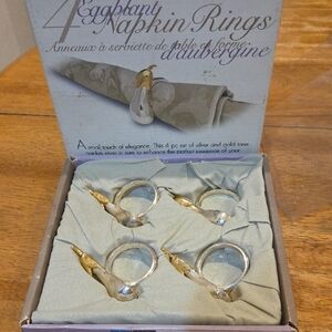 Vintage Elegant Eggplant Napkin Rings Set